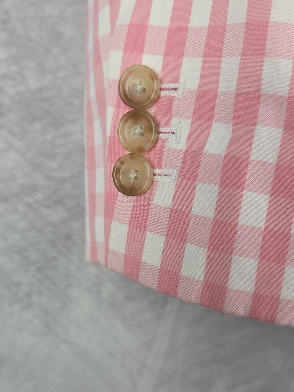 Talbots Petite Pink & White Gingham Blazer Jacket 10P Preppy Coastal - Picture 10 of 10